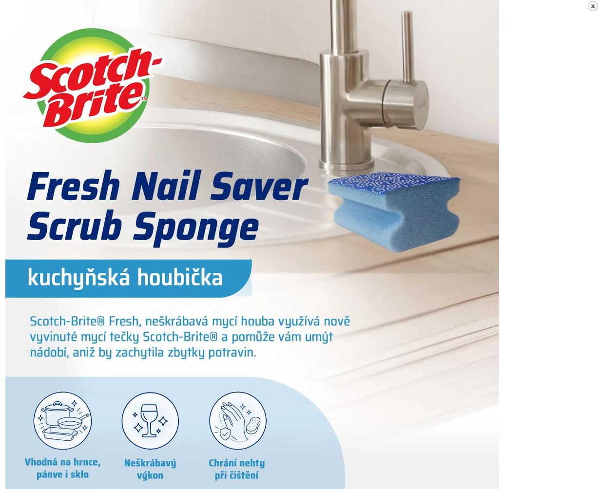 3M Scotch-Brite® Fresh, umývacia hubka chrániaca nechty 2 ks