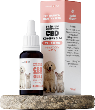 Swissmedhemp 5% CBD Konopný olej pre mačky a psy do 11 kg, hovädzia príchuť 10 ml