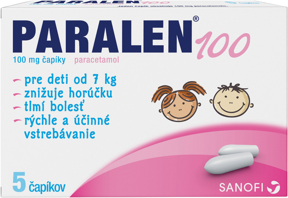 Paralen 100 mg 5 čapíkov