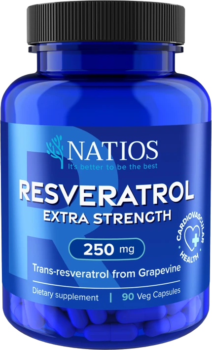 Natios Resveratrol, Extra Strength, 250 mg, 90 kapsúl