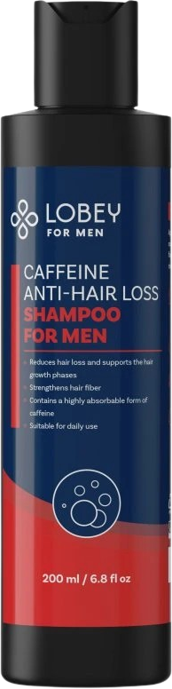 Lobey Kofeínový šampón proti padaniam vlasov pre mužov 200 ml