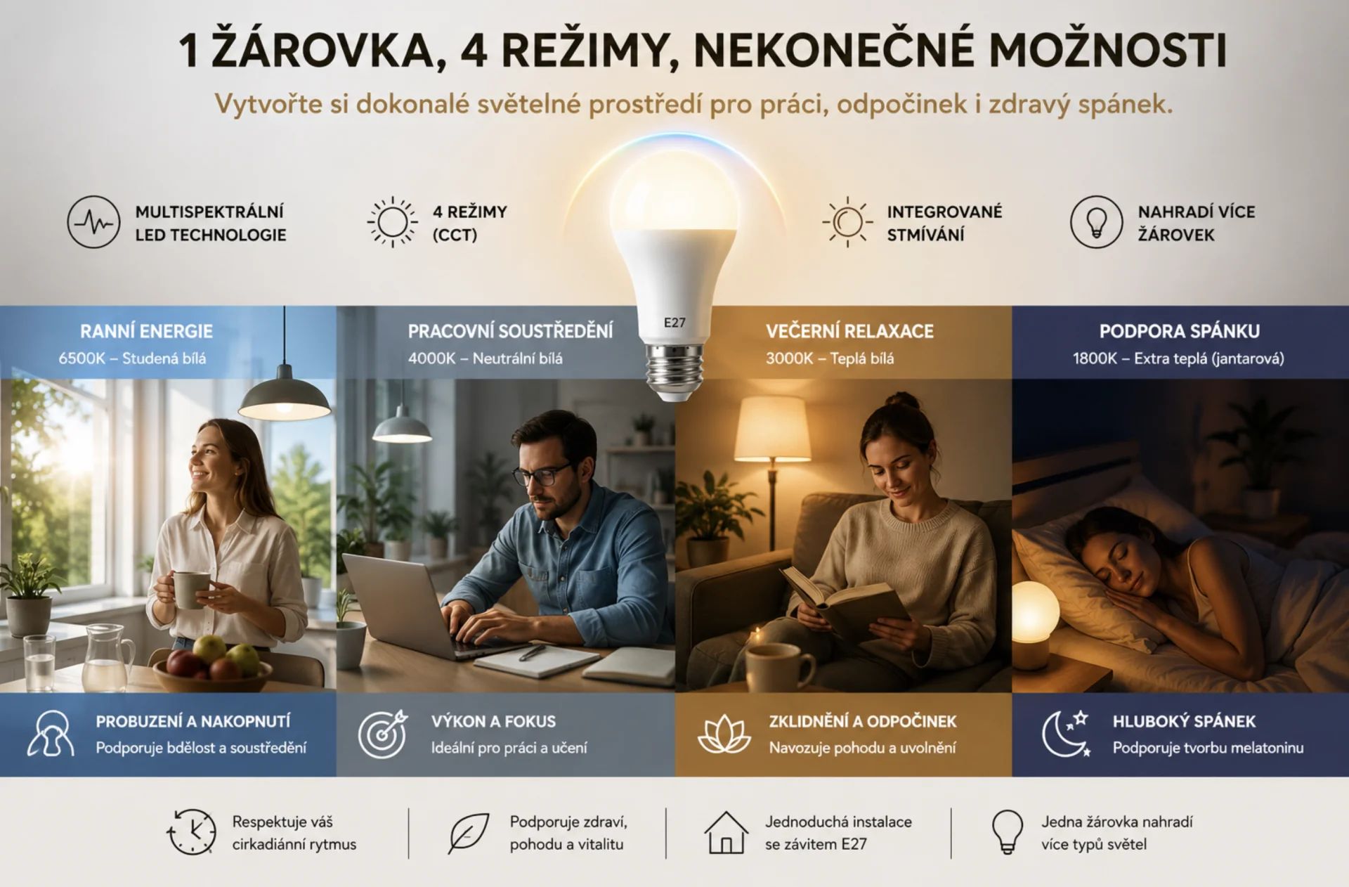 Melatime Rytmus, Cirkadiánna LED žiarovka E27