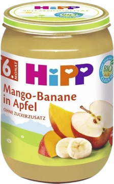 HiPP BIO Jablká s mangom a banánmi 190 g