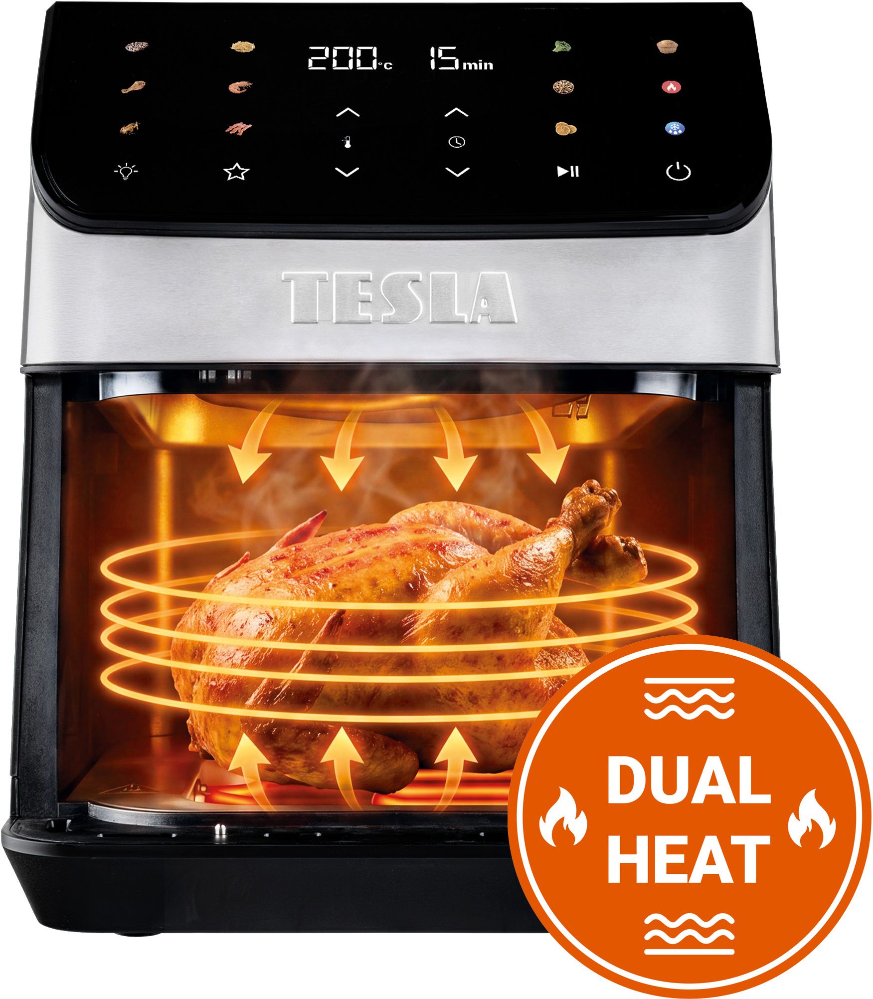 Tesla AirCook DualHeat QD65 XXL - multifunkčná duálna digitálna teplovzdušná fritéza