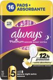Always Platinum Ultra Secure Night Extra (veľkosť 5) Vložky s krídelkami 16 ks
