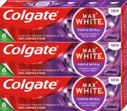 Colgate Max White Purple Reveal bieliaca zubná pasta 3 x 75 ml