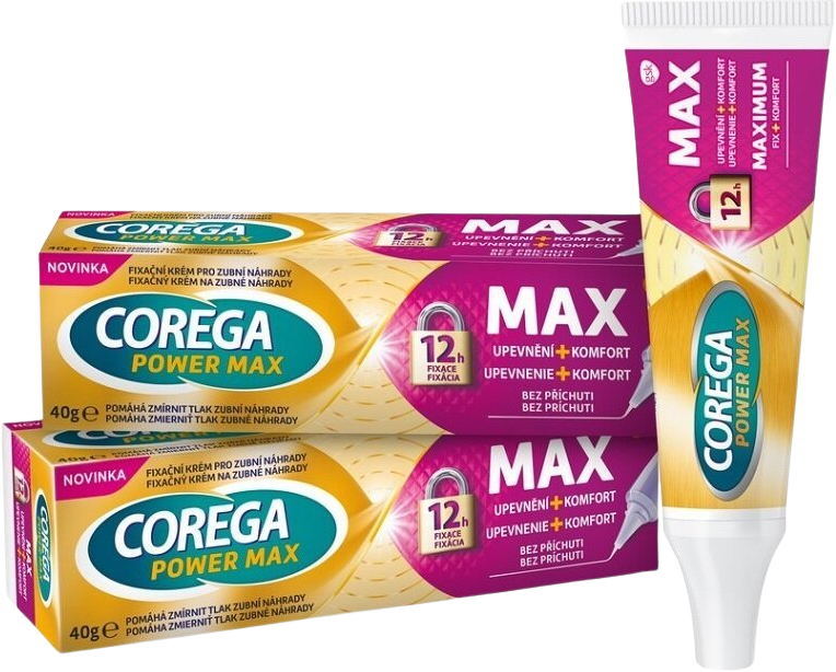 Corega Power MAX Upevnenie+Komfort DUOPACK 2 x 40 g