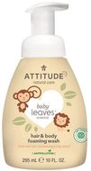 Attitude Baby Leaves Detská sprchová pena (2v1) s vôňou hruškovej šťavy 295 ml