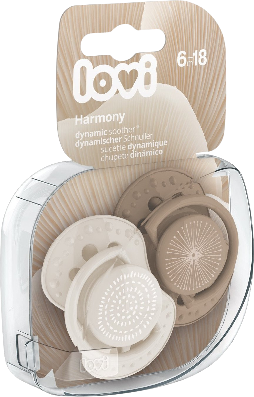 LOVI Silikónový dynamický cumlík HARMONY holka 6-18m 2 ks
