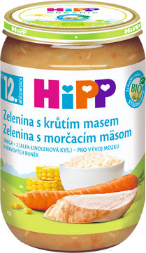 HiPP Príkrm Zelenina s morčacím mäsom detské menu 220 g
