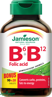 Jamieson Vitamíny B6, B12 a kyselina listová 110 tabliet