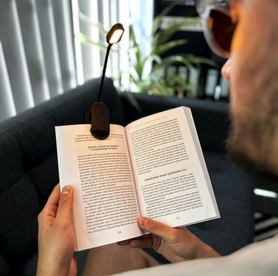 Lunesto LED Lampička na čítanie bez modrej zložky s CLIP-ONEM biela