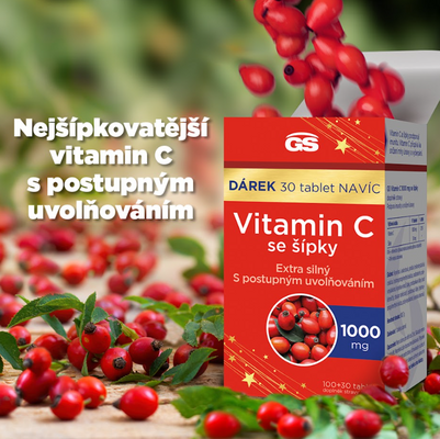 GS Vitamín C 1000 mg so šípkami 100 + 30 tablet