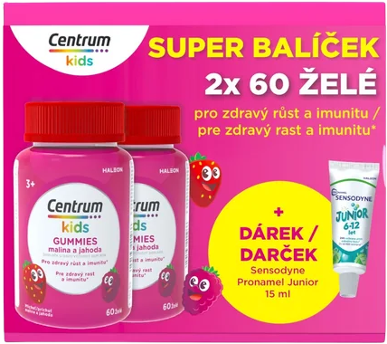 Centrum Gummies malina a jahoda 2 x 60 ks