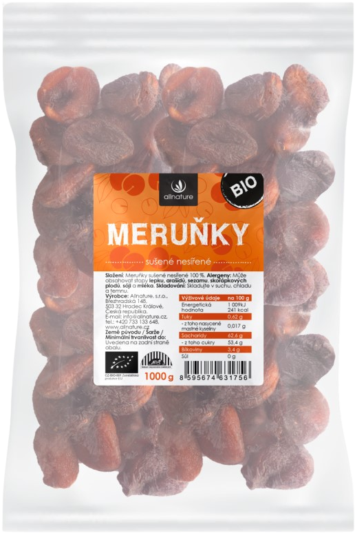 Allnature Marhule sušené nesírené BIO 1000 g