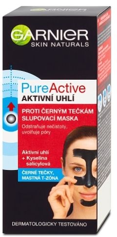 Garnier PureActive Charcoal Zlupovacia maska proti čiernym bodkám s aktívnym uhlím 50 ml