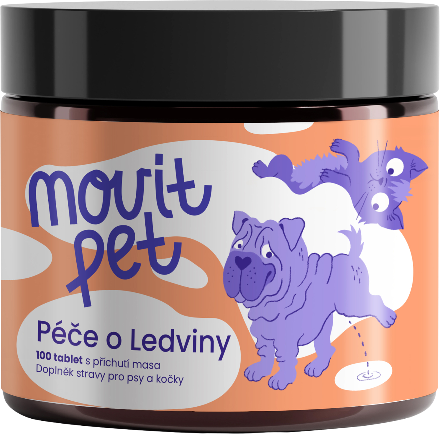 MOVit Energy PET Starostlivosť o obličky s príchuťou mäsa 100 tabliet