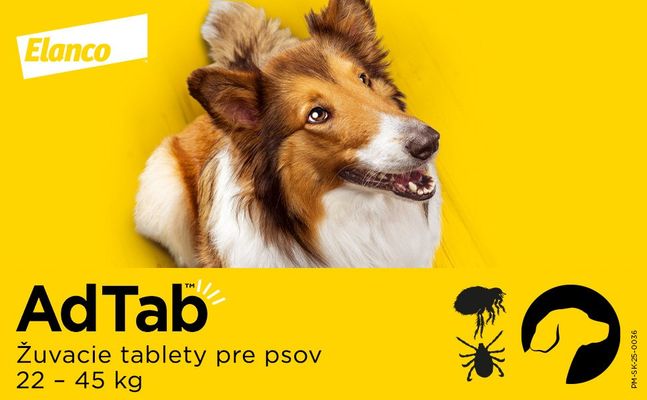 AdTab Žuvacie tablety, hmotnosť psa > 22–45 kg