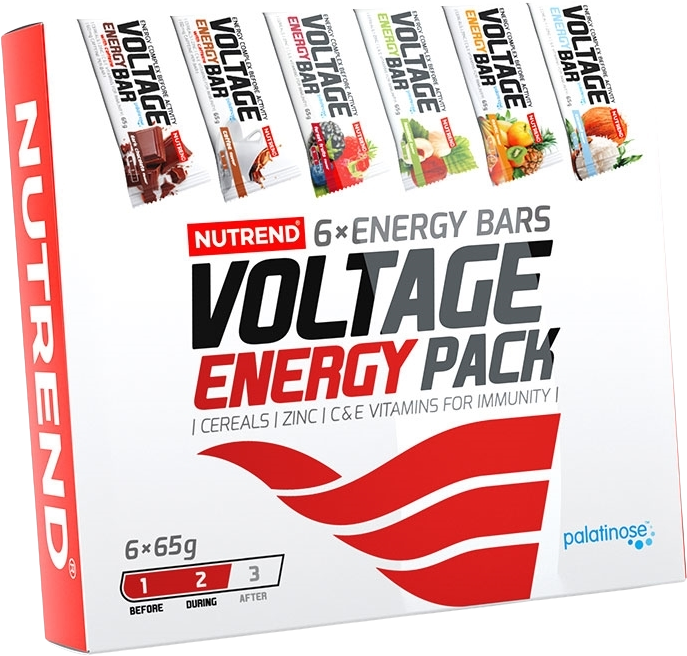 Nutrend Voltage Energy bar darčekové balenie, mix príchutí 6 x 65 g