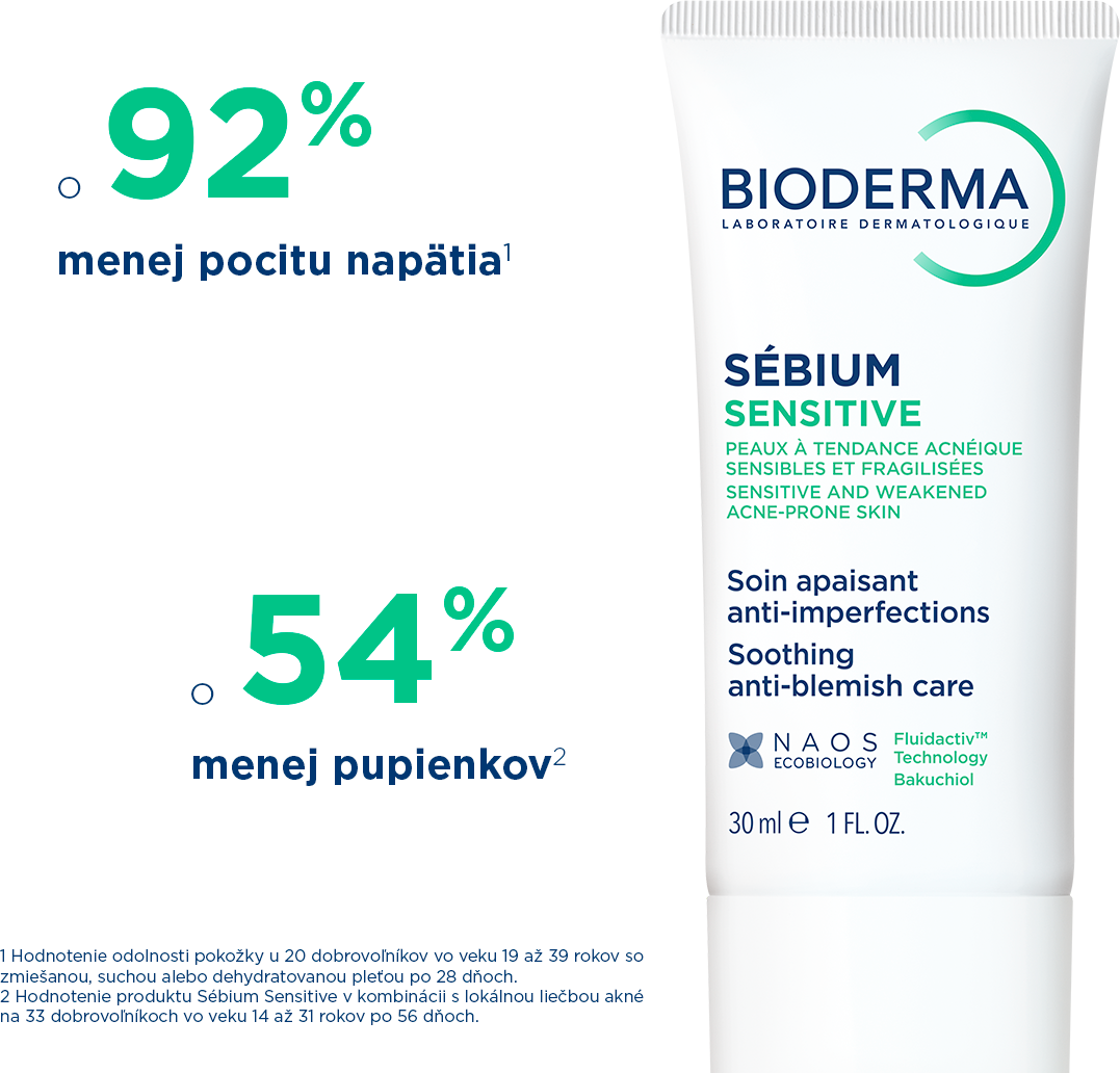 Bioderma Sébium Sensitive upokojujúci a hydratačný krém na pleť s akné 30 ml