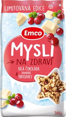 Emco Müsli brusnica a biela čokoláda 500 g