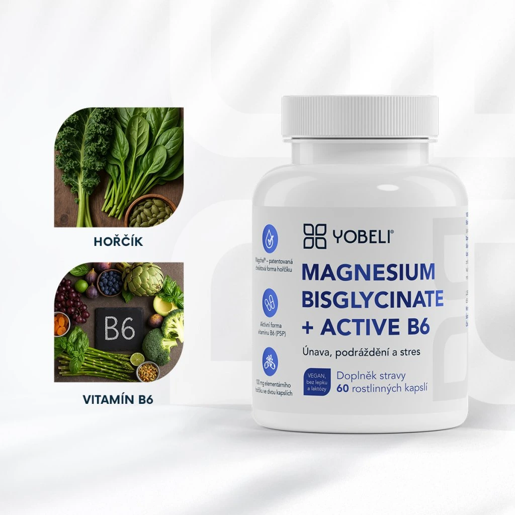 Lobey Yobeli Horčík bisglycinát a vitamín B6 60 kapsúl
