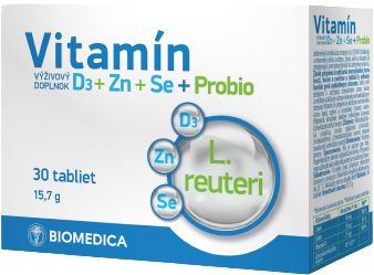 Biomedica Vitamín D3+Zinok+Selén+Probio 30 tabliet