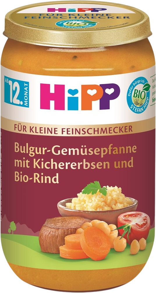HiPP Malý gurmán BIO Bulgur so zeleninou a cícerom a BIO hovädzím mäsom 220 g