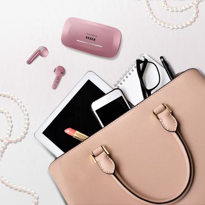 Tesla Sound EB20 - bezdrôtové Bluetooth slúchadlá (Pearl Pink)