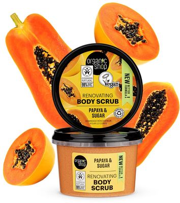 Organic Shop Renovujúci telový peeling Papája a cukor 250 ml