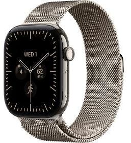 Apple Watch Series 12 GPS + Cellular 42mm puzdro Natural Titanium s remienkom Natural Milanese Loop