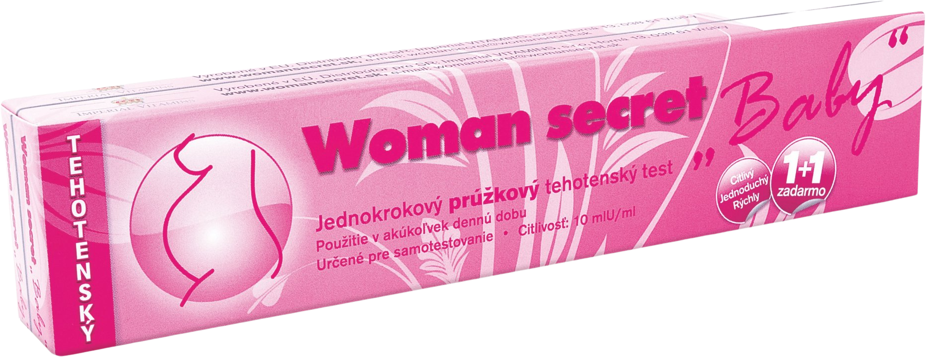Woman Secret BABY Jednokrokový prúžkový tehotenský test 2 ks