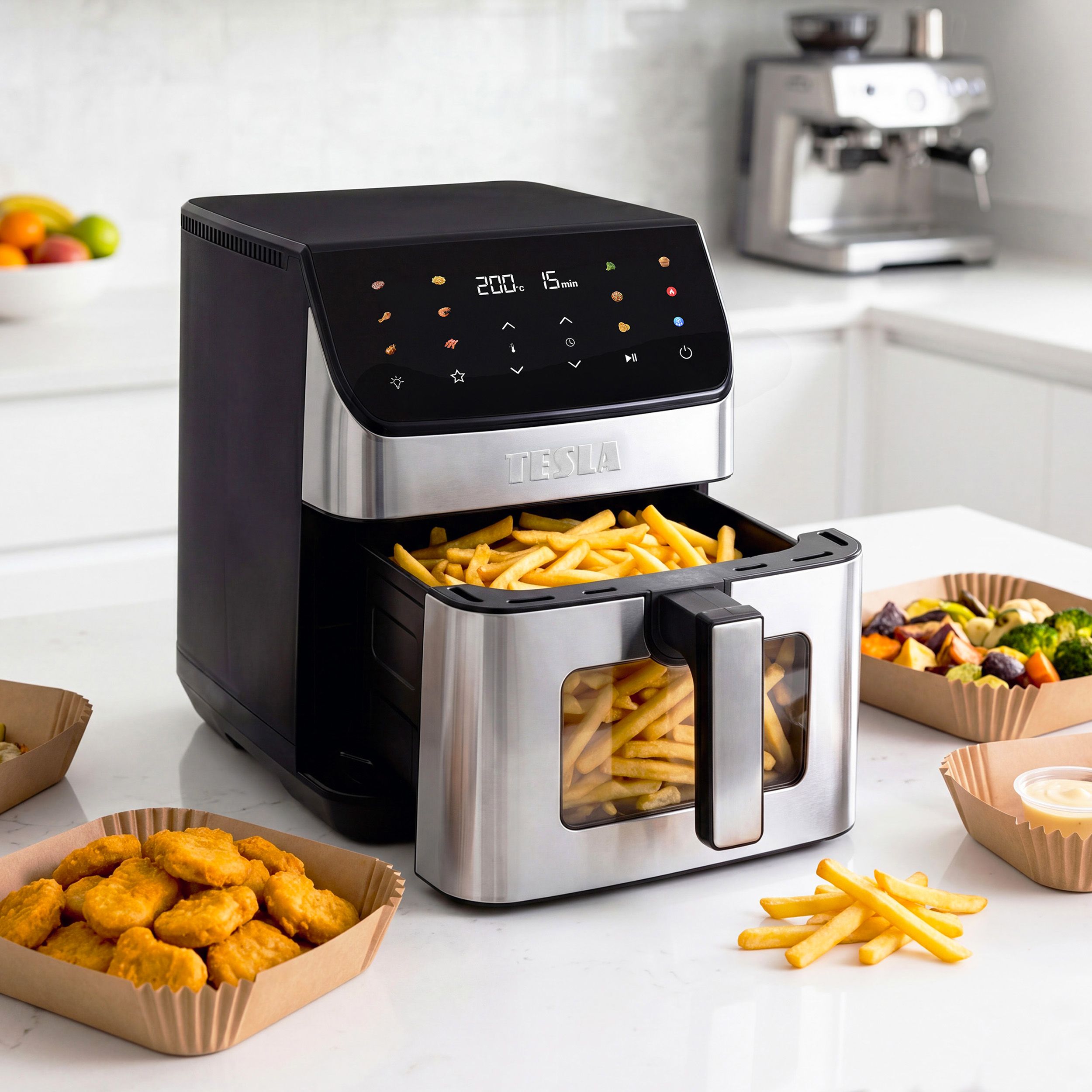 Tesla AirCook DualHeat QD65 XXL - multifunkčná duálna digitálna teplovzdušná fritéza