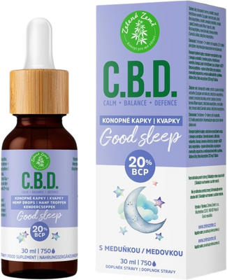 Zelená Země C.B.D. Konopné kvapky s BCP Good sleep 30 ml