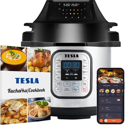 Tesla EliteCook K70 WiFi Duo - multifunkčný elektrický tlakový hrniec a teplovzdušná fritéza