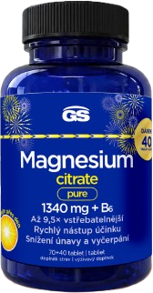 GS Magnesium citrate pure 1340 mg + B6 110 tabliet