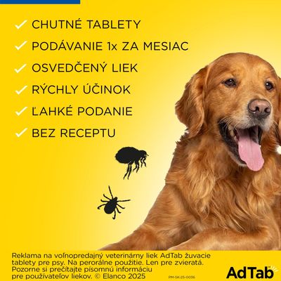 AdTab 450mg Žuvacia tableta pre psov 11-22kg