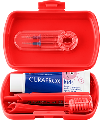 Curaprox Travel set KIDS červený