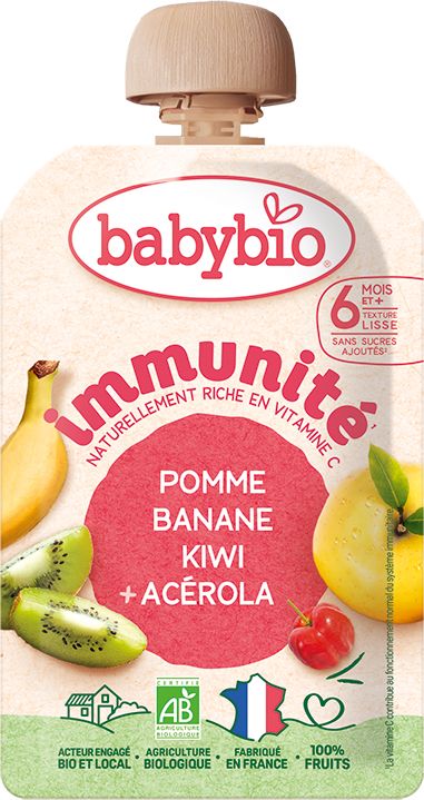 Babybio Vrecko immunité jablko, banán, kiwi a acerola 100 g