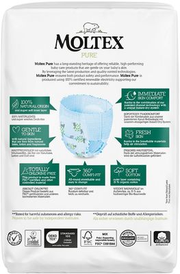 Moltex Pure & Nature Naťahovacie plienkové nohavičky Maxi 7–12 kg 22 ks