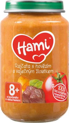 Hami Příkrm rajčata s hovězím a vaječným žloutkem od ukončeného 8. měsíce 200 g