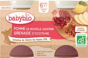 Babybio Jablko s granátovým jabĺčkom 2 x 130 g