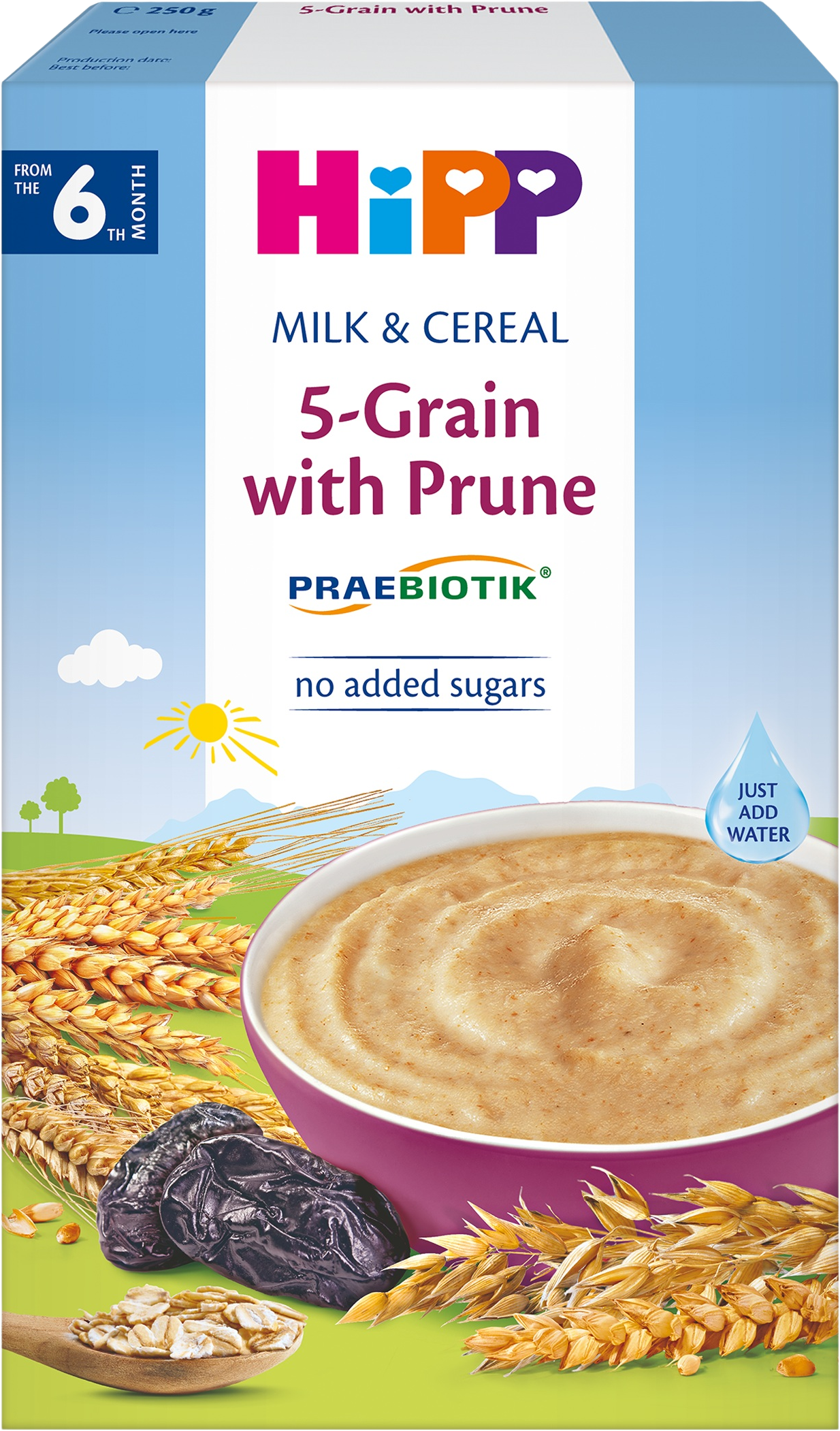 HiPP Mliečna kaša PRAEBIOTIK viaczrnná so slivkami 250 g