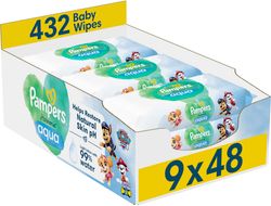 Pampers Harmónia Aqua Detské čistiace obrúsky 432 ks
