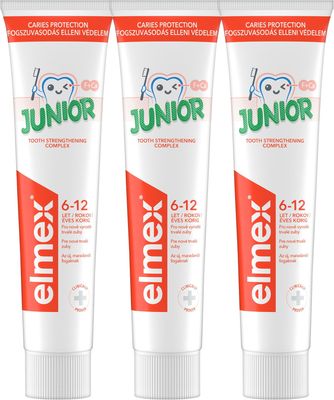 Elmex Junior Zubná pasta pre deti vo veku 6-12 rokov 3 x 75 ml