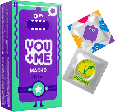 You Me Macho kondómy so stimulujúcimi vrúbkami 12 ks