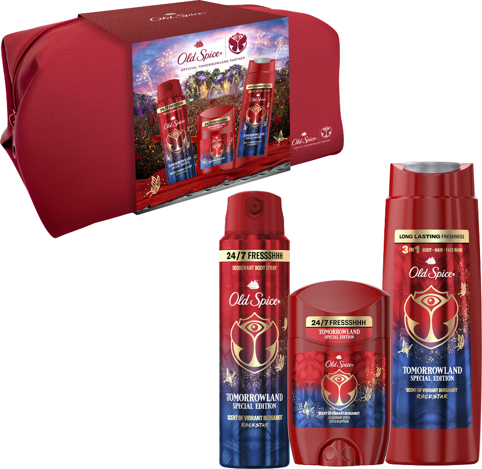 Old Spice Tomorrowland, Darčeková sada - Tuhý dezodorant, deodorant v spreji, sprchový gél