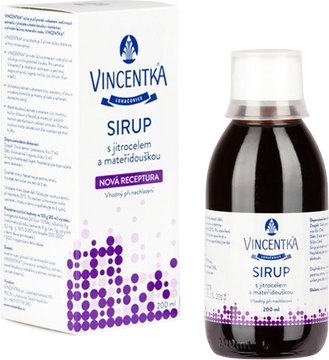 Vincentka Sirup so skorocelom a materinou dúškou 200 ml