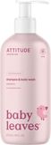 Attitude Detské telové mydlo a šampón (2v1) bez vône Baby leaves 473 ml