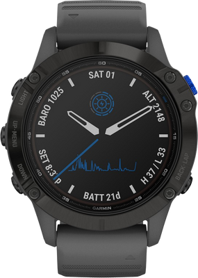 Garmin Fenix6 Solar, Black Slate, Gray Band
